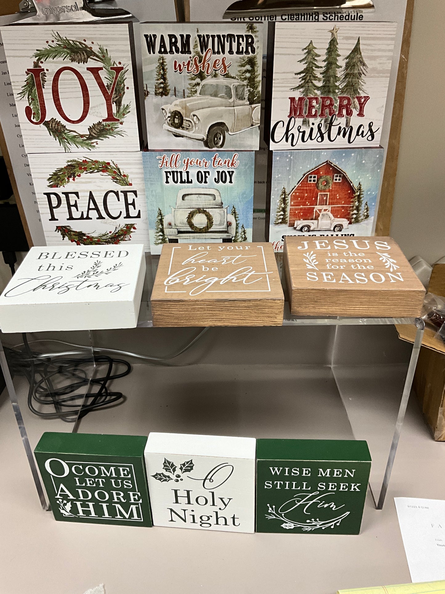 Christmas Young’s Wood Boxes Table Signs