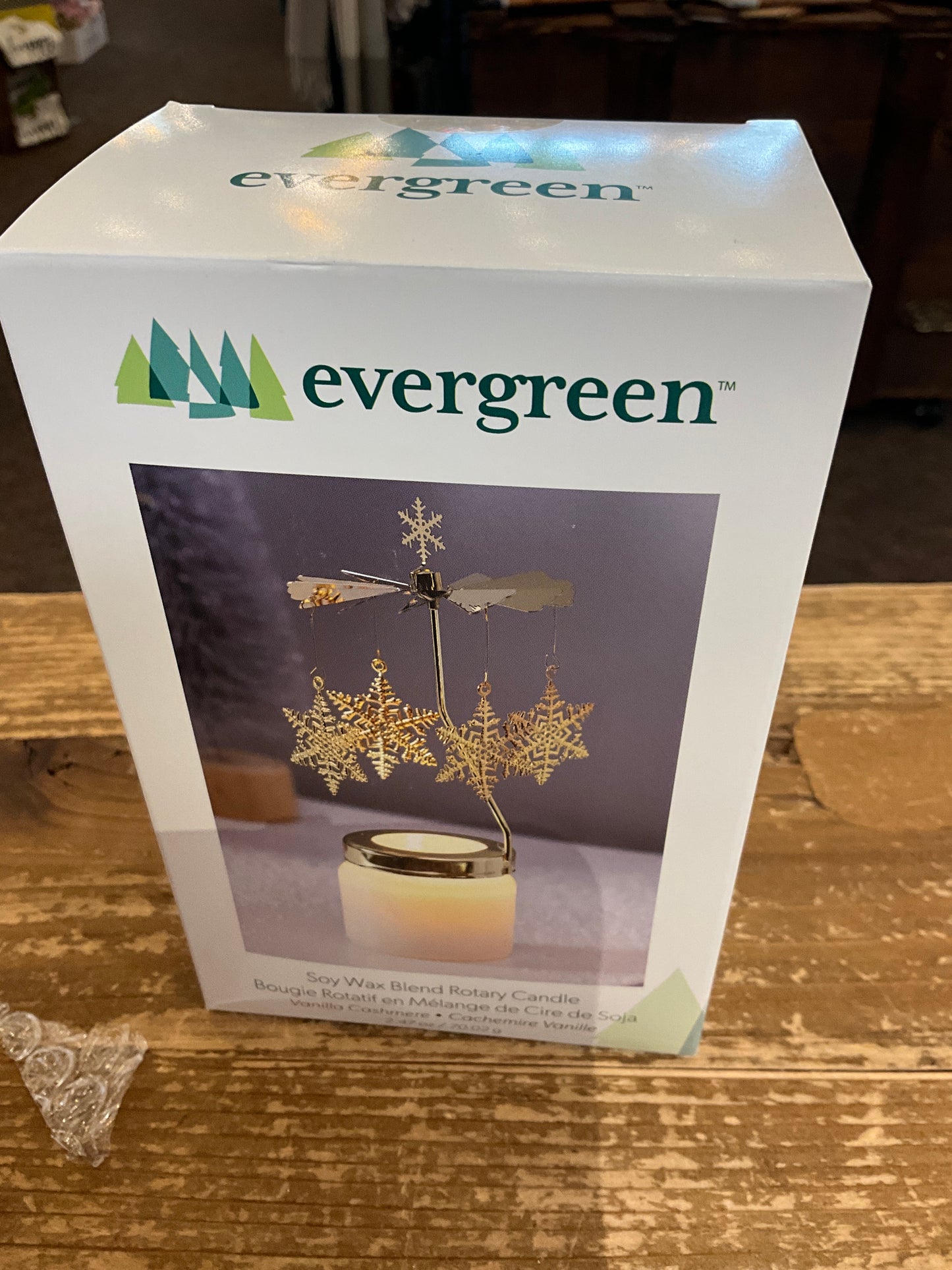 Christmas Evergreen Carousel Candle