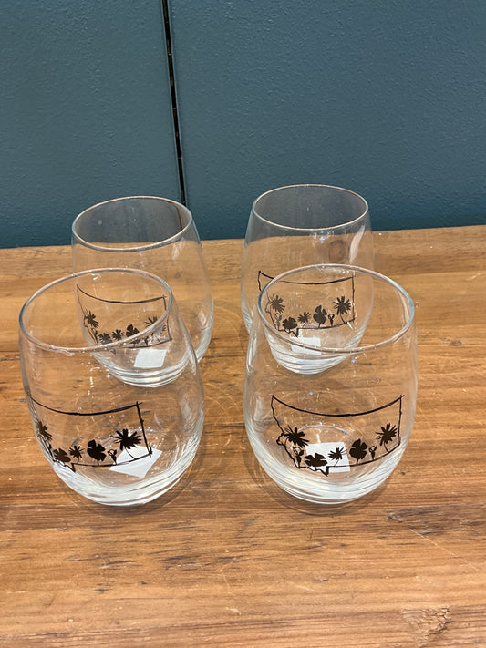 The Montana Scene Wine Glasses/Rocks Glasses