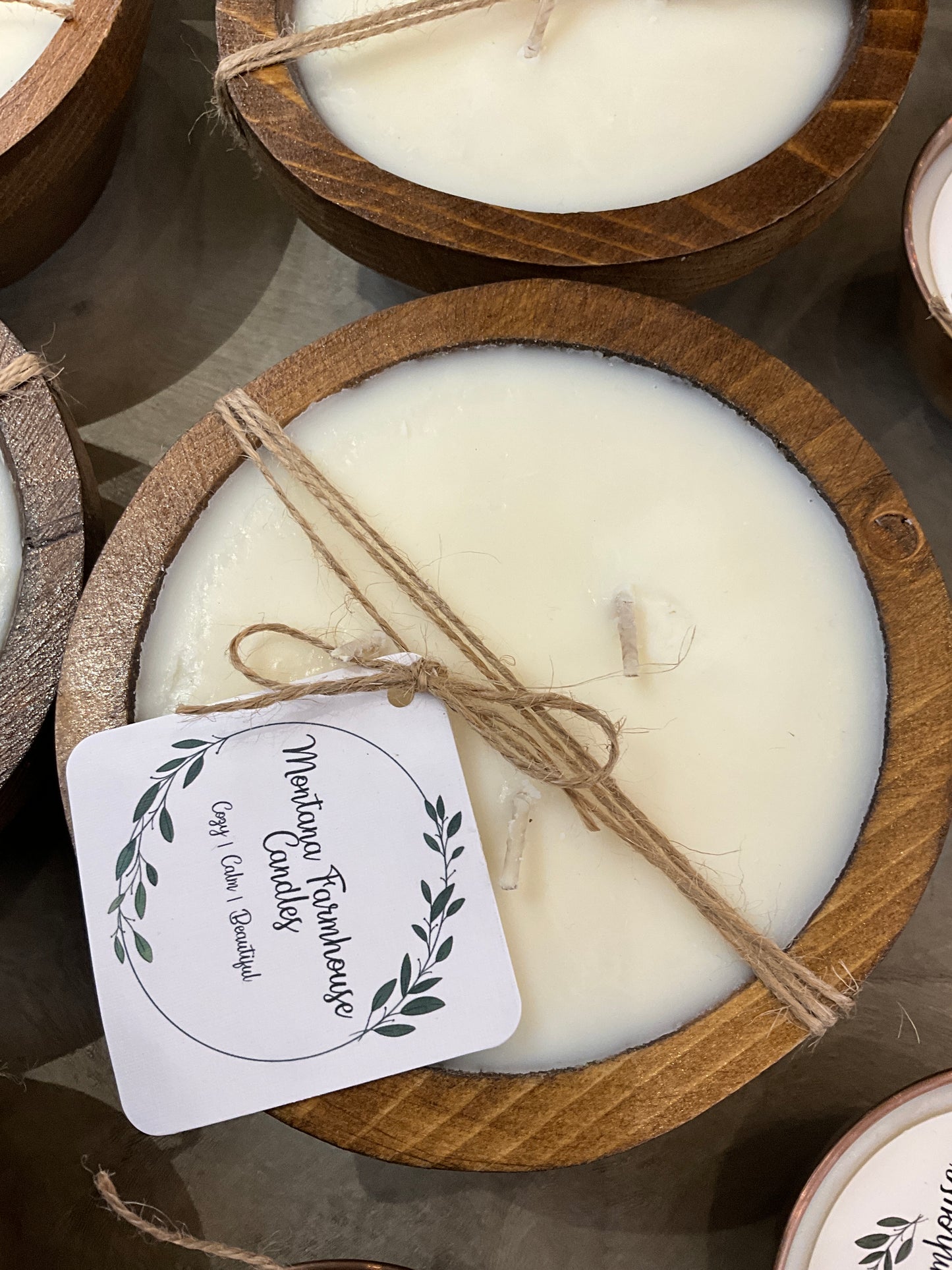 Montana Farmhouse Candles Wooden Bowl