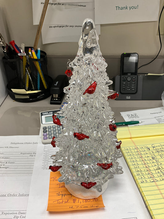 Christmas Raz Imports Lighted Tree With Cardinal