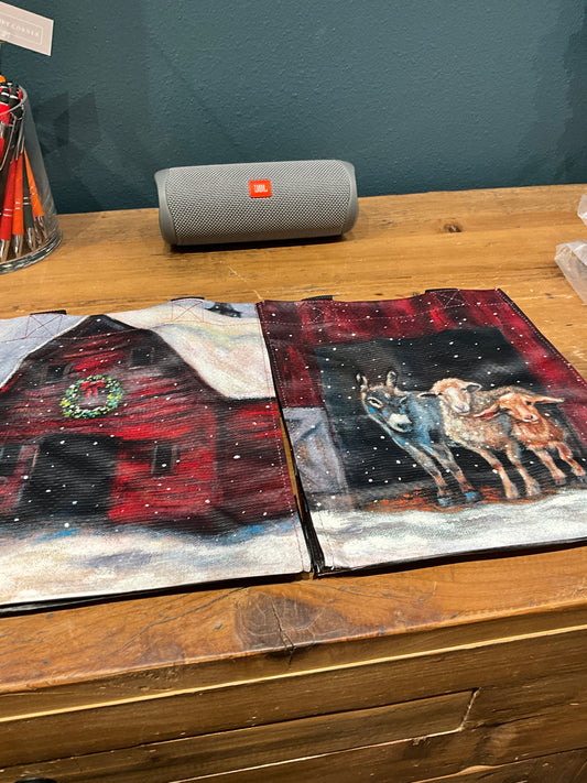 Christmas Primatives by Kathy Tote Bags